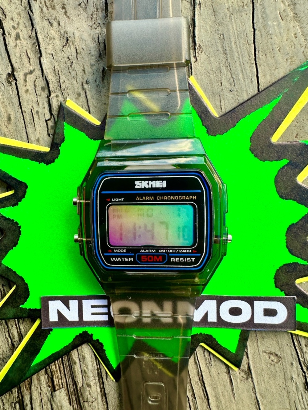 SKMEI Black Digital Watch Full Holo Display Mod